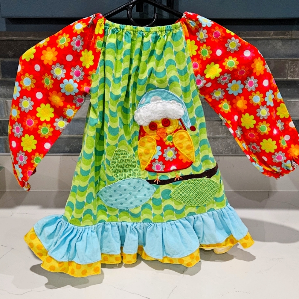 Very bright patterned little girl dress size 2